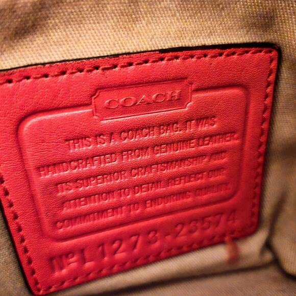 Coach 23574 LEGACY HALEY SATCHEL-Doctor LEATHER In Bright Coral & Silver - Picture 10 of 13